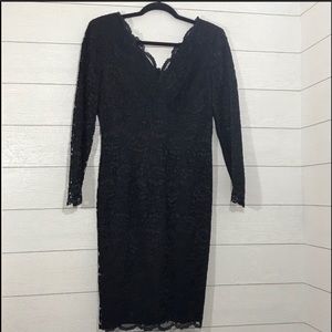 A black lace dress